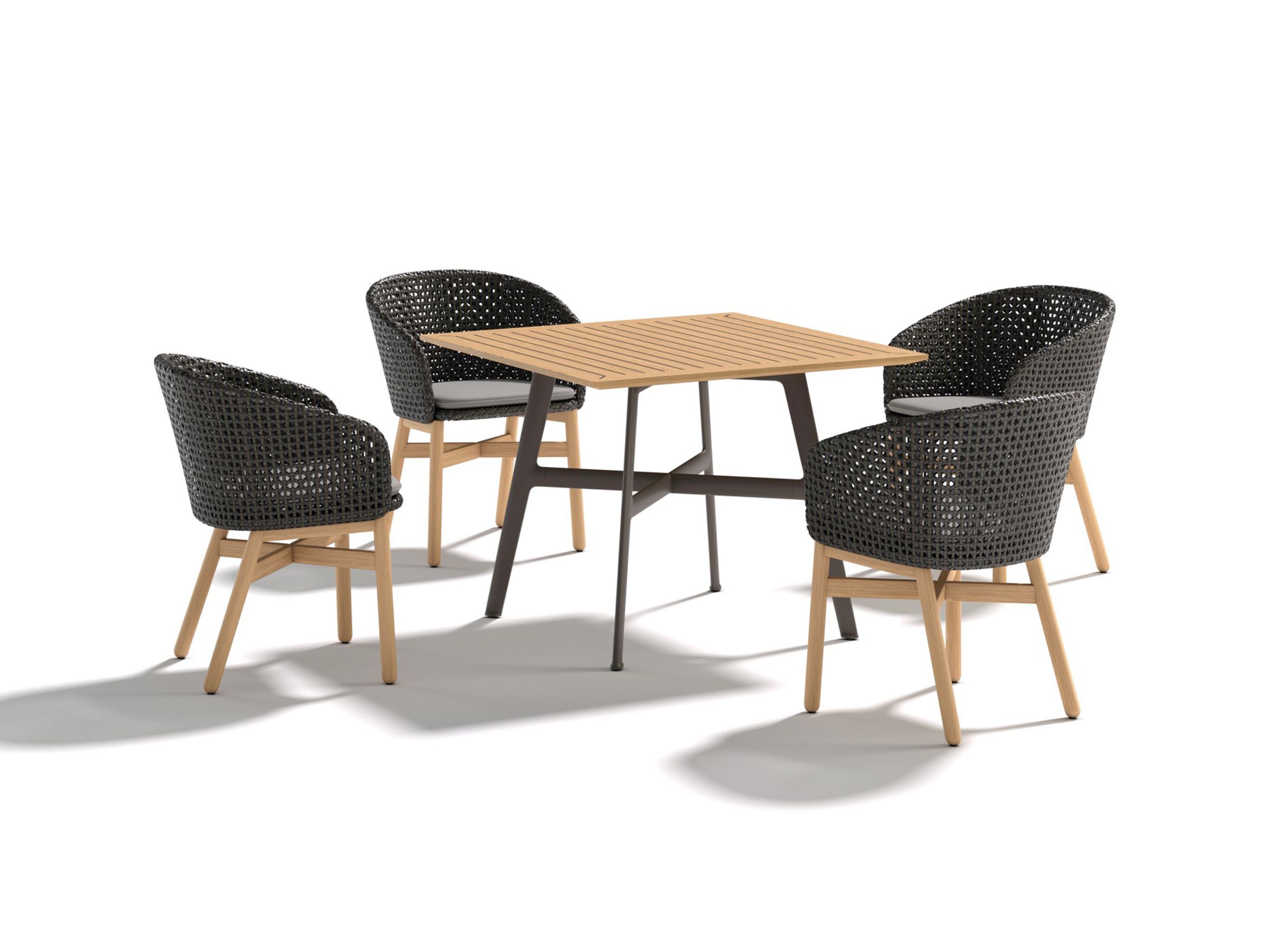 Квадратный садовый стол с тиковым верхом DEDON SEAX ARCH-00077002 - Вид №2