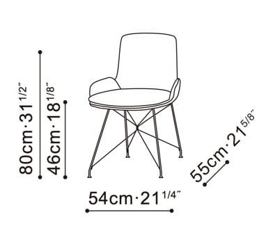 Тканевый стул с металлическими ножками CAMERICH WING ARCH-00035149 - Вид №2