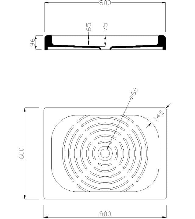 Фарфоровый прямоугольный поддон для душа Ponte Giulio стандарт ARCH-00137542 - Вид №2