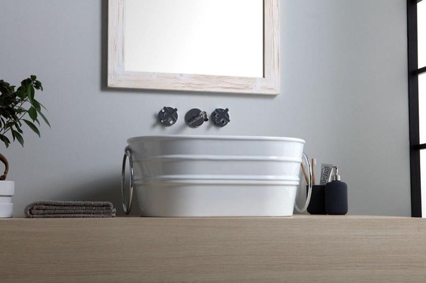 Tnz02o Подвесная раковина настенная овальная Horganica Tinozza белая - Вид №7