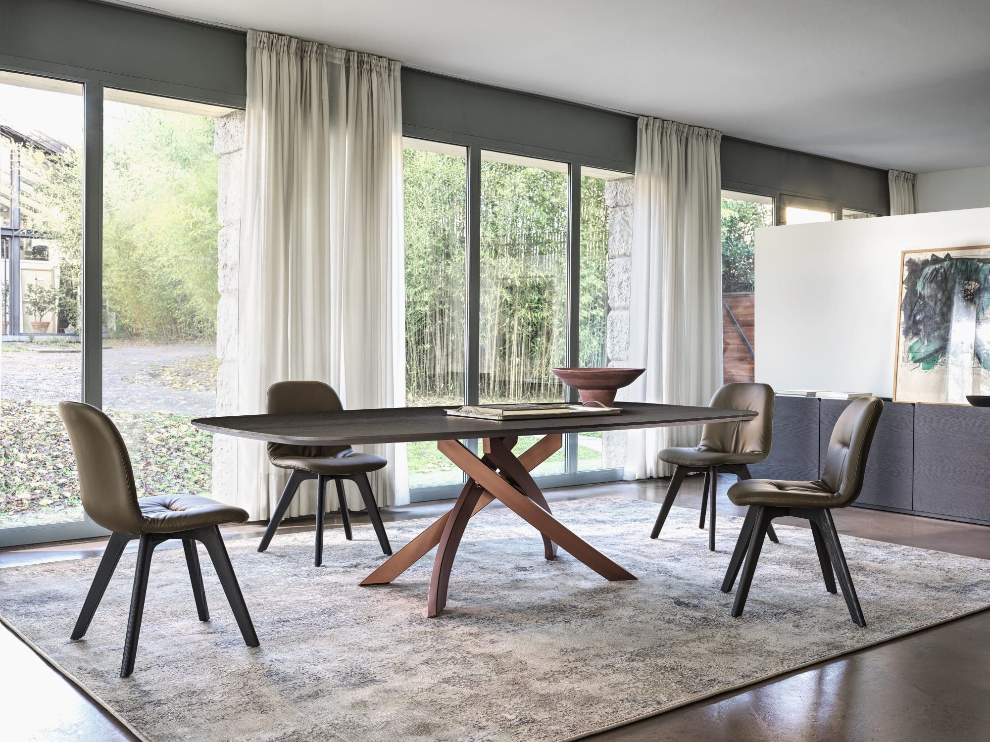 Стальной бочкообразный стол и SuperMarmo Bontempi Casa художественный ARCH-00049413 - Вид №3