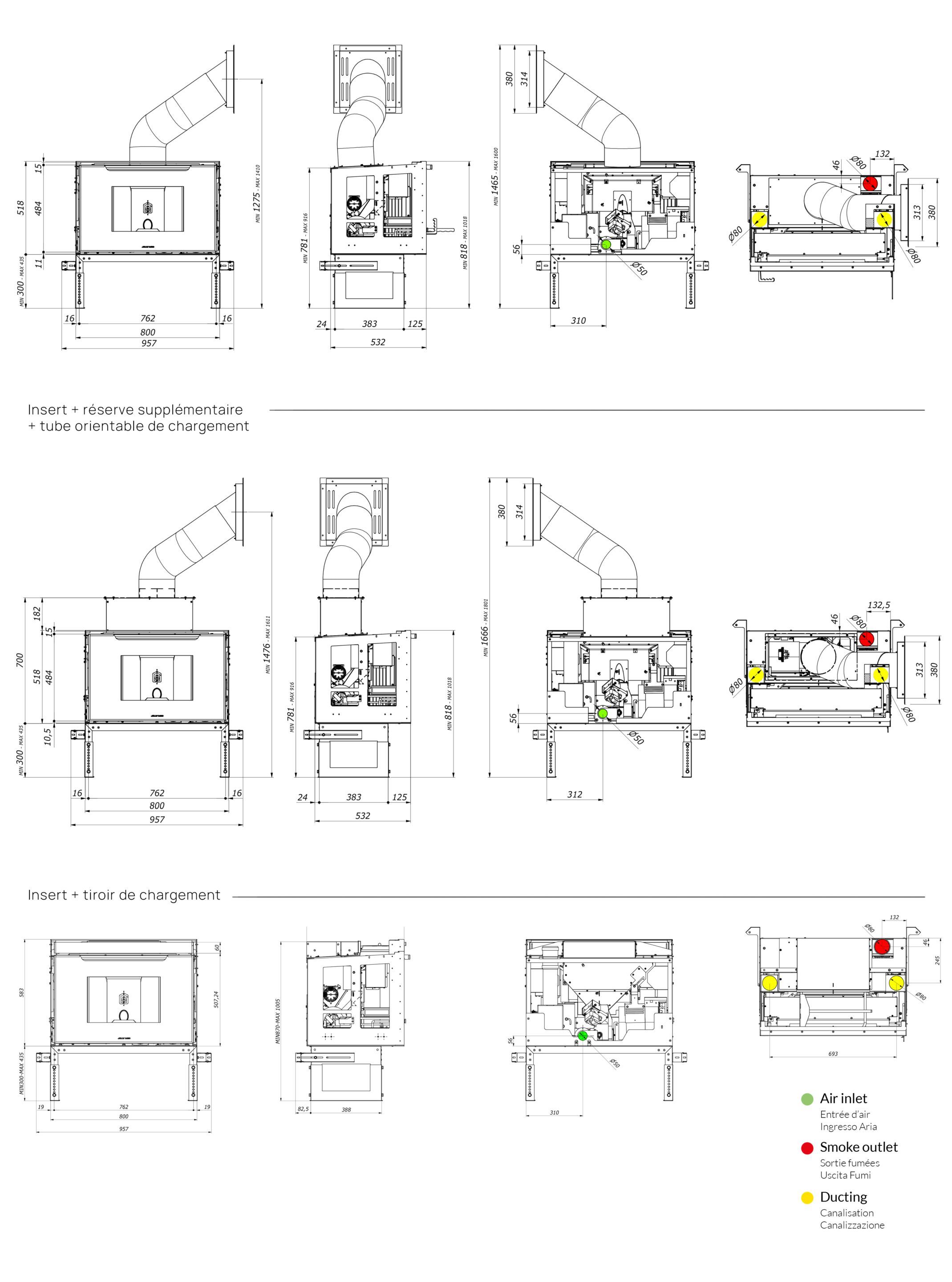 Вставка для камина на пеллетах класса A+ Jolly Mec воздушные системы ARCH-00137340 - Вид №3