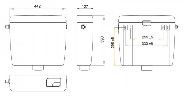 Бачок для унитаза А93 пласт.(труба 35см/арм.) Santreyd 10253 - Вид №1