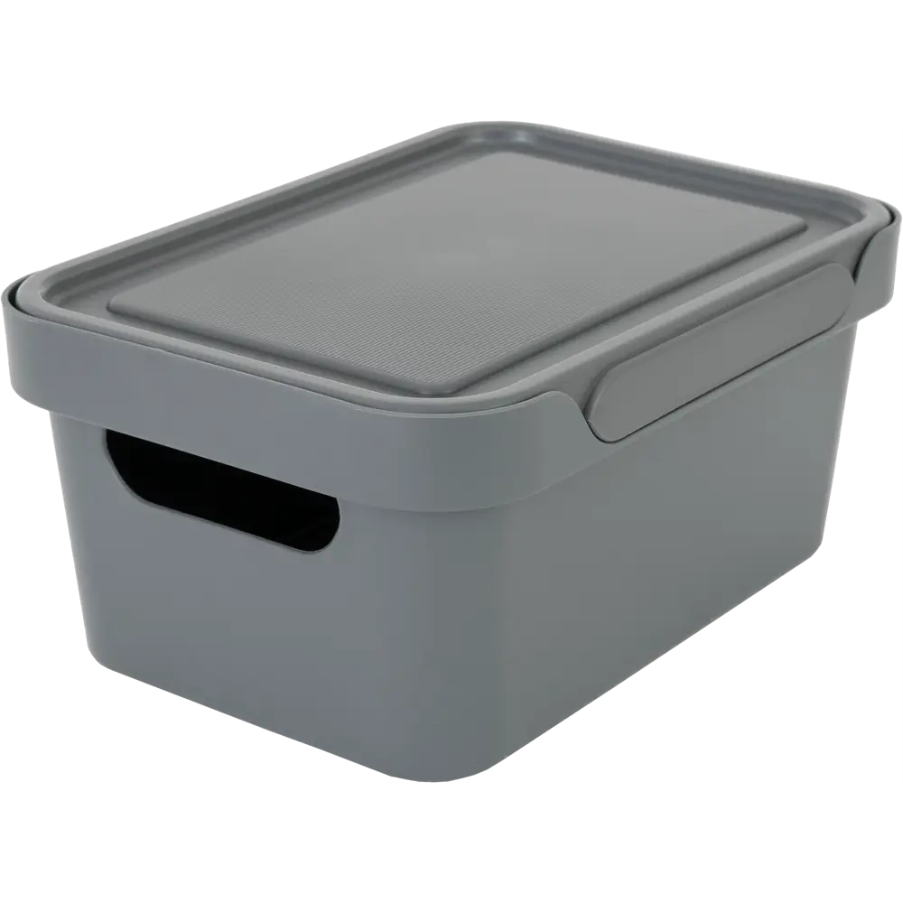 Ящик с крышкой Luxe 27x19x12 см 4.6 л полипропилен цвет серый БЫТПЛАСТ STLM-2080071
