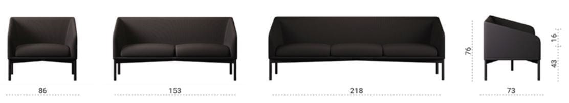 Тканевое кресло с подлокотниками Las Mobili Jetset ARCH-00094625