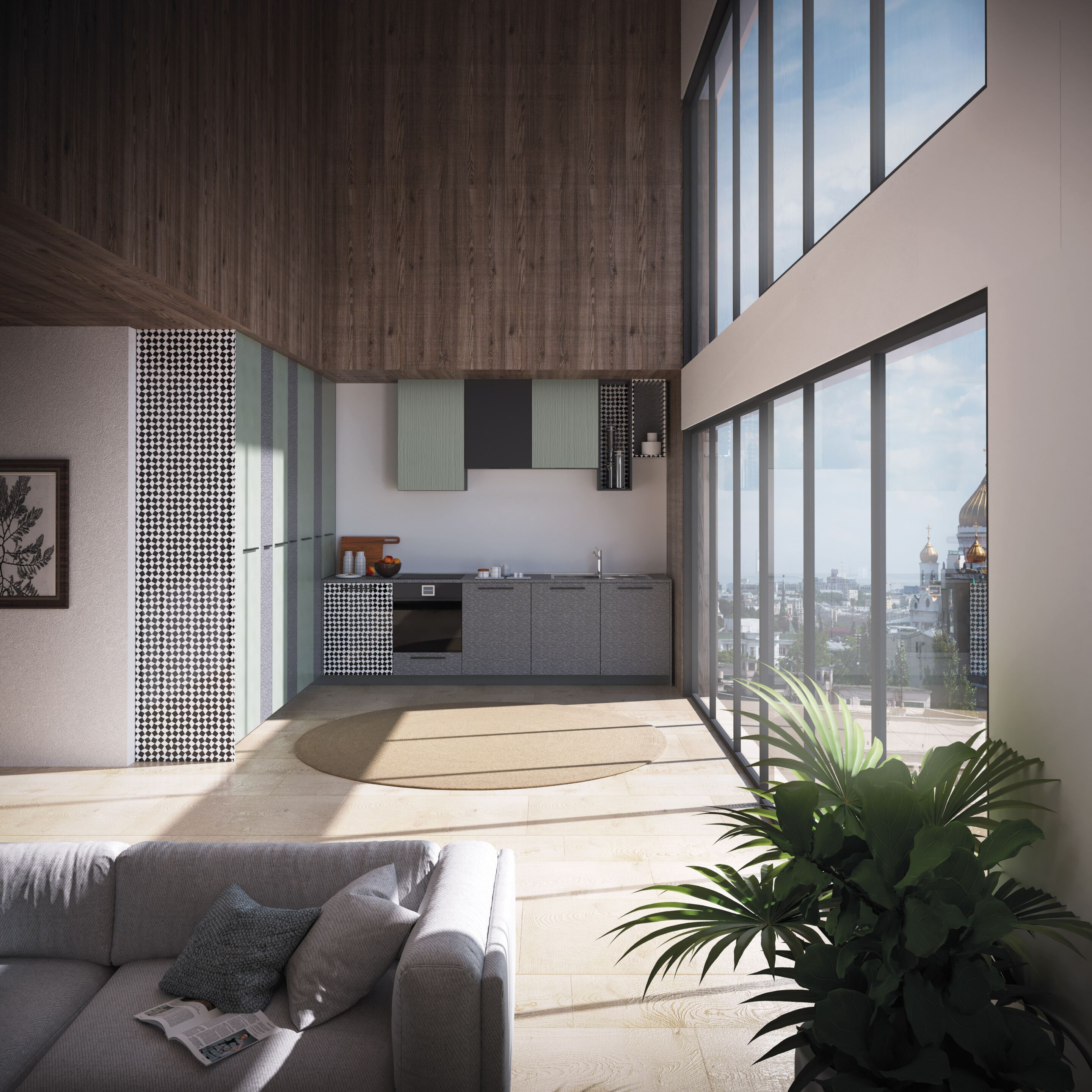 Встроенная кухня с ручками De Rosso For_Me ARCH-00085322 - Вид №2