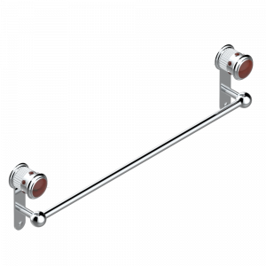 U7C-514/60 Полотенцедержатель одинарный - фиксированная рейка 600 мм Д. 16 мм Thg-paris Trocadéro с красной яшмой Хром