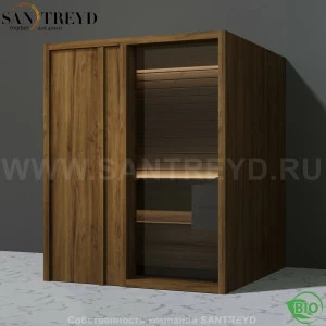 Effegibi YOKU.D60 BI.70200014 Био-сауна с левой дверью. Мощность: 6 кВт макс. Размеры: длина 174 см, ширина 170 см. Отделка: чёрный орех