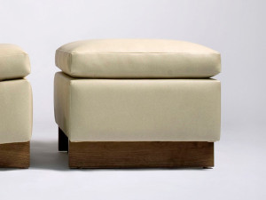 Кожаный прямоугольный пуф