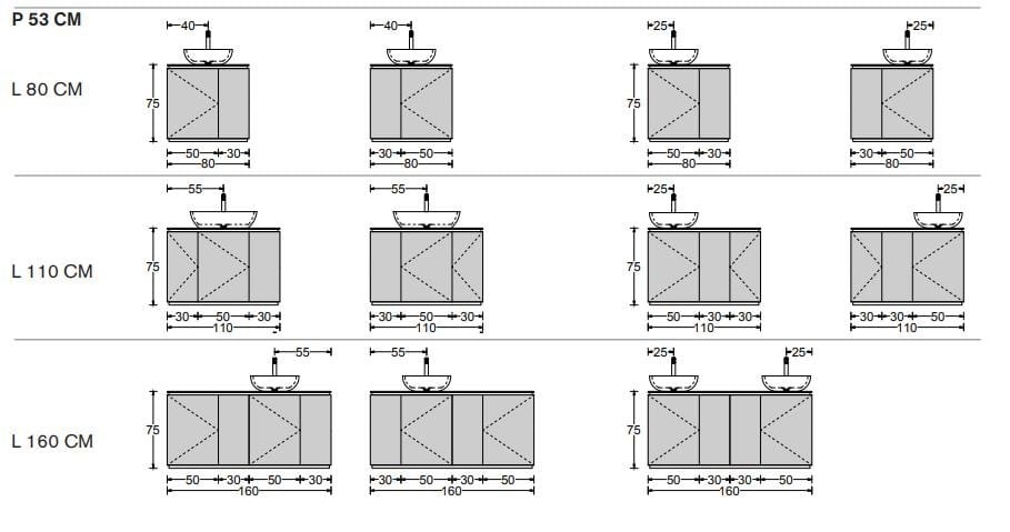 Хрустальный секционный напольный умывальник с дверцами ARTELINEA FUSION ARCH-00074815 - Вид №2