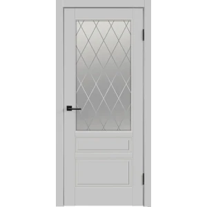 Дверь межкомнатная Сканди 3V остекленная эмаль цвет серый 80х200 см