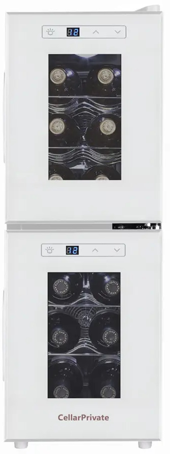 91023631 Винный шкаф Cellar Private CP012-2W 25.40x73x51.40 см 12 бутылок цвет белый глянец STLM-0445475