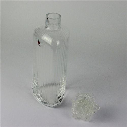 1748 ORIGINALMURANOGLASS Прозрачный сосуд с пробкой-цветком - Carlo Moretti - муранское стекло 9 см  - Вид №1