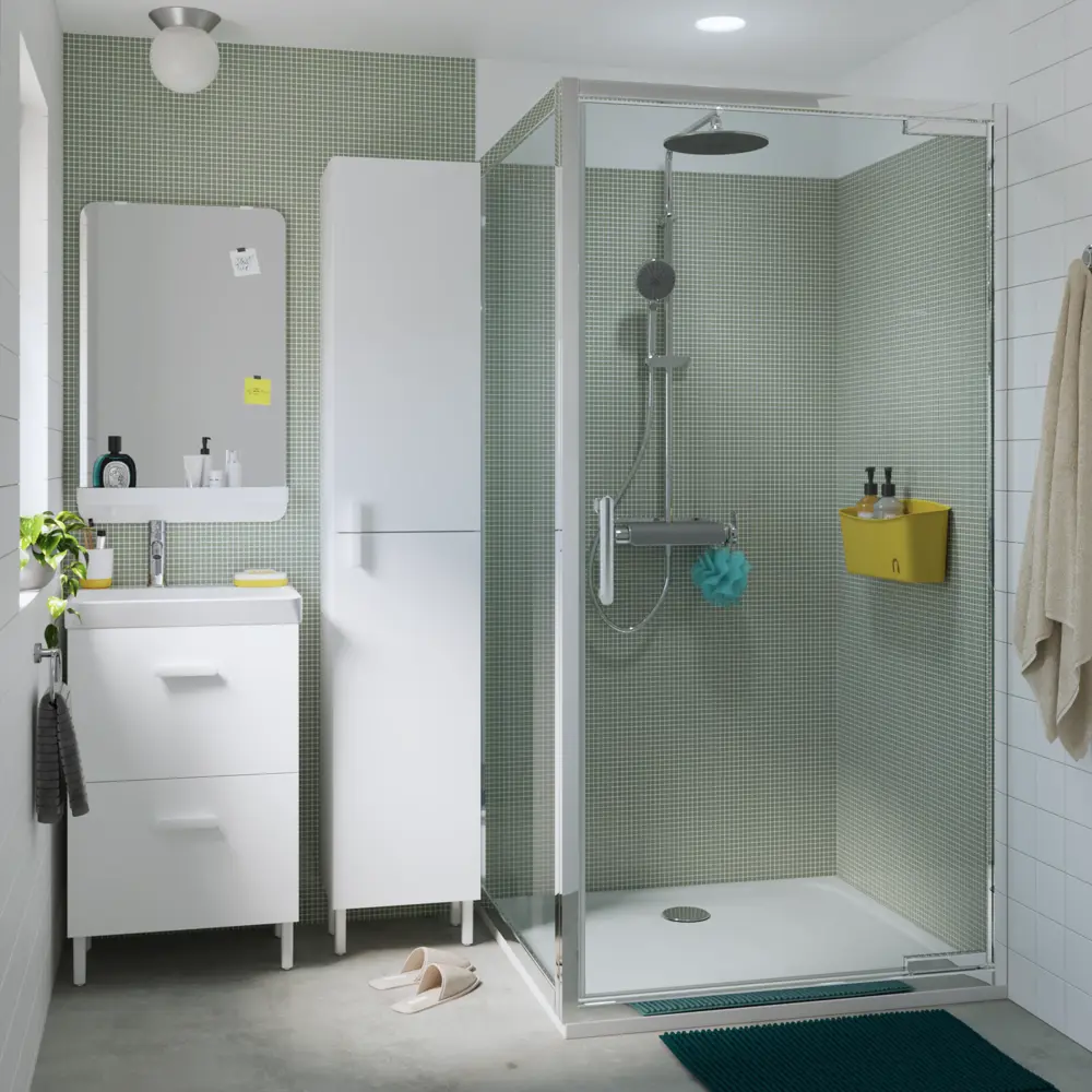 Стекло для распашной душевой двери Sensea Easy 100 см прозрачное цвет профиля на выбор 83631105 STLM-2113112 - Вид №40