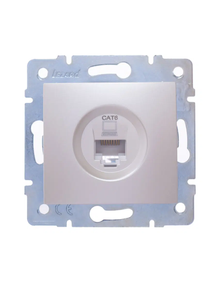 KARINA Розетка компьютерная Cat 6 жемчужный LEZARD 707-3088-140 - Вид №2