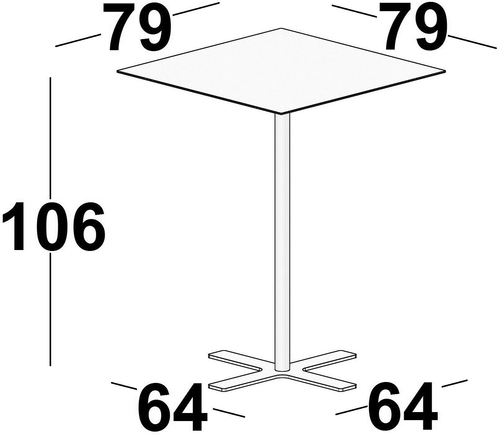 Luxy Высокий квадратный стол из HPL с основанием 4 звезды Incollection sun-id-1470231 - Вид №3
