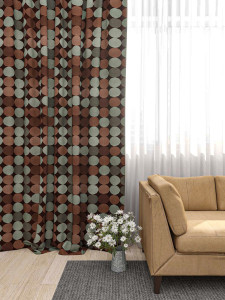 90767143 Штора на шторной ленте Belleza Rondo 6132027, 140х280 см цвет коричневый STLM-0374706 BELEZZA