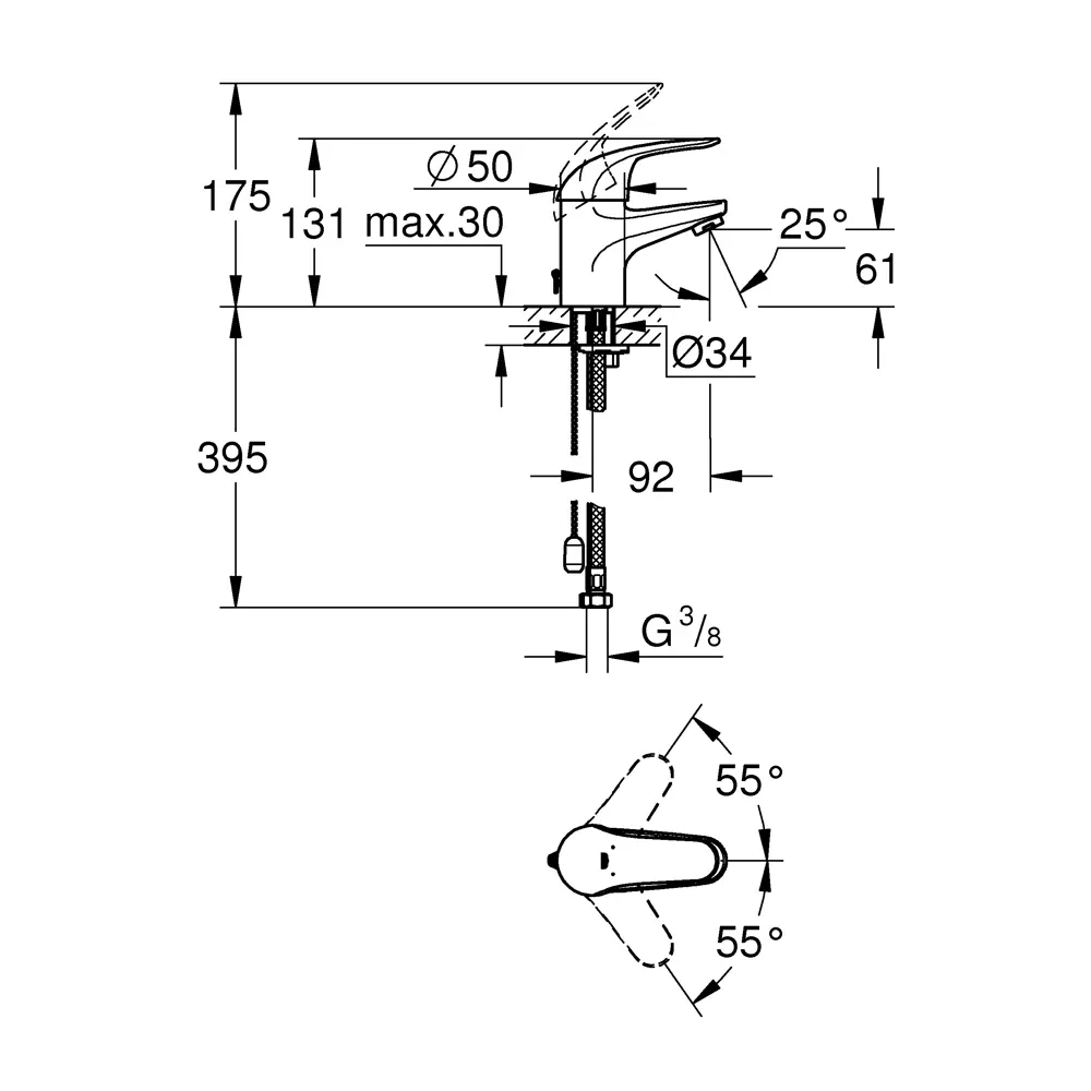 Смеситель для раковины Grohe Swift однорычажный цвет хром 15919841 STLM-2071351 - Вид №8