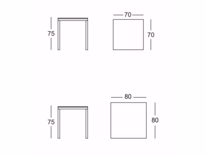 Квадратный штабелируемый стол из стали с порошковым покрытием S-CAB MIRTO ARCH-00143945 - Вид №3
