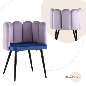 90724775 Кресло Bazhou yiman shuangxin furniture co. ltd 62x78x54 см велюр цвет сиреневый/синий STLM-0356770 СТУЛ ГРУП