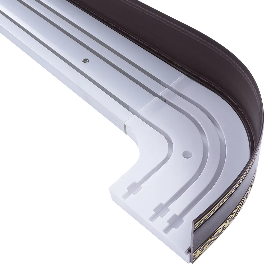 Карниз шинный трехрядный «Монарх» в наборе 300 см пластик цвет корень ореха DOMLEGRAND STLM-2003482 - Вид №2