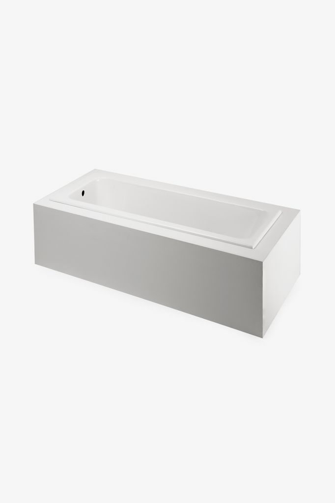 CGBT98 Кембридж 71 "x 32" x 21 "прямоугольная ванна из чугуна с торцевым сливом и сопротивлением скольжению Waterworks CAMBRIDGE