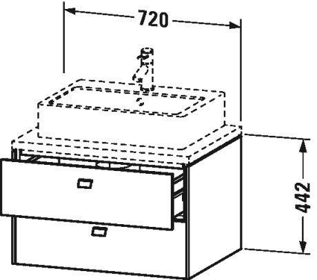 BR511602222 Brioso Тумбочка для консоли Белый глянцевый декор Duravit - Вид №1