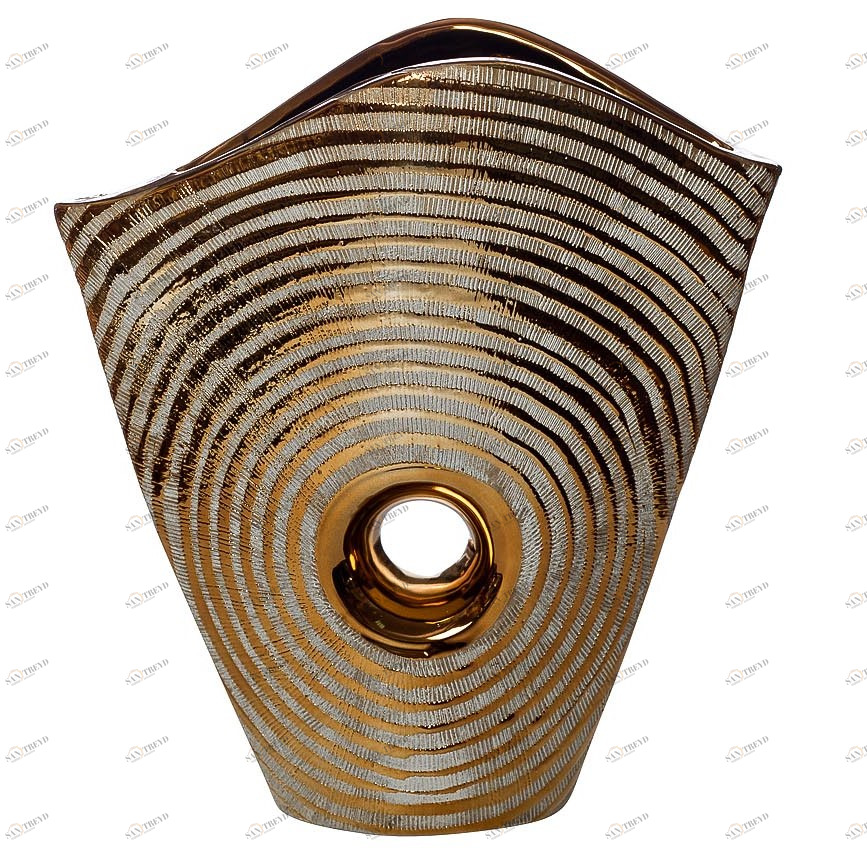 Ваза керамическая с отверстием золото 30,5 см GARDA DECOR - 033903 Золото 