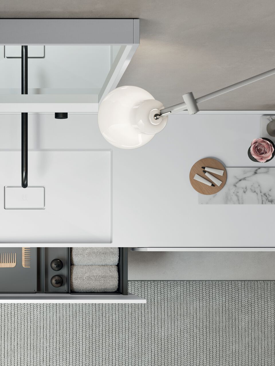 Шкаф для раковины Corian® со встроенной раковиной Rexa уникальный ARCH-00026137 - Вид №2