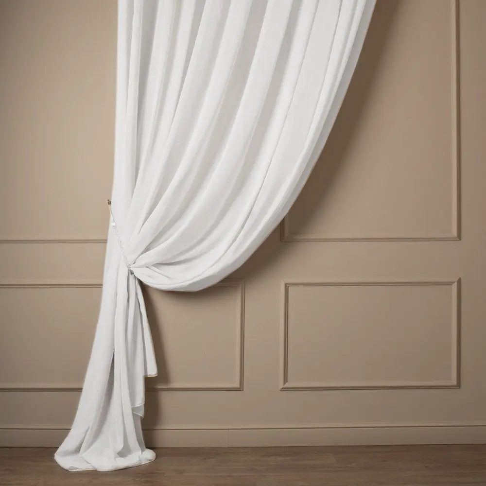 Тюль 1 п/м креп Linen 340 см 100 г/м² цвет белый 89462575 STLM-2190995 TEX REPUBLIC 