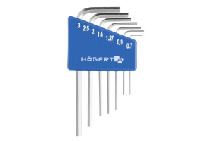 17610840 Набор шестигранных Г-образных ключей 0,71- 3 мм, CrV, 7 шт HT1W800 Hogert Technik