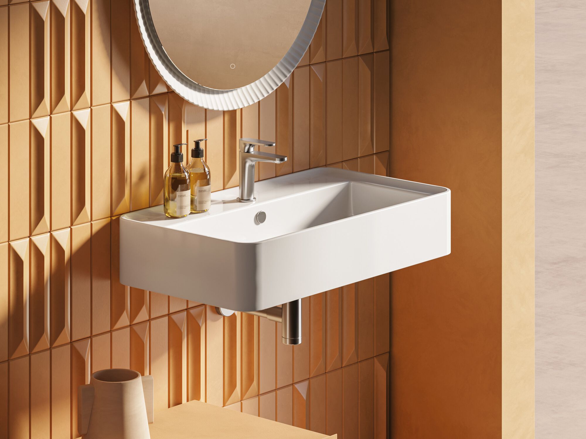 Керамическая прямоугольная подвесная раковина ArtCeram Rodolfo ARCH-00129955