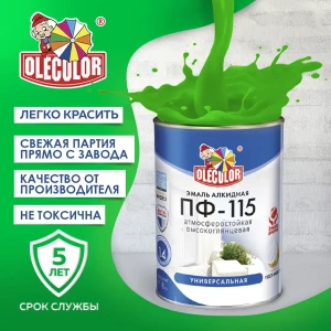 90743974 Эмаль OLECOLOR 4300001797 цвет зеленое яблоко 0.8 кг STLM-0855248