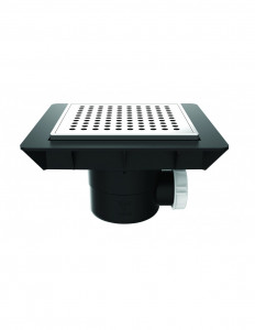 460810 000 00  Напольный трап Quadratto для душевой кабины, регулируемый каркас, облицованный плиткой, декоративная решетка из хромированного металла Valentin Хром