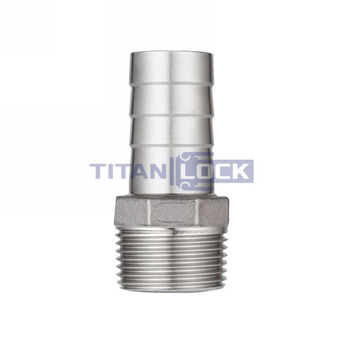 Ниппель для шланга нержавеющий (AISI304) 1/2"x10мм, TL050HTM10 TITAN LOCK  - Вид №2