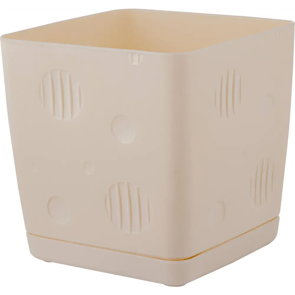 Горшок цветочный Engreen Microcosm 11.3x11.3x11.5 см v1.1 л пластик бежевый 85664746 STLM-2196903 INGREEN