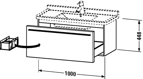 XL605802121 X-Large Тумбочка подвесная Орех темный декор Duravit - Вид №1