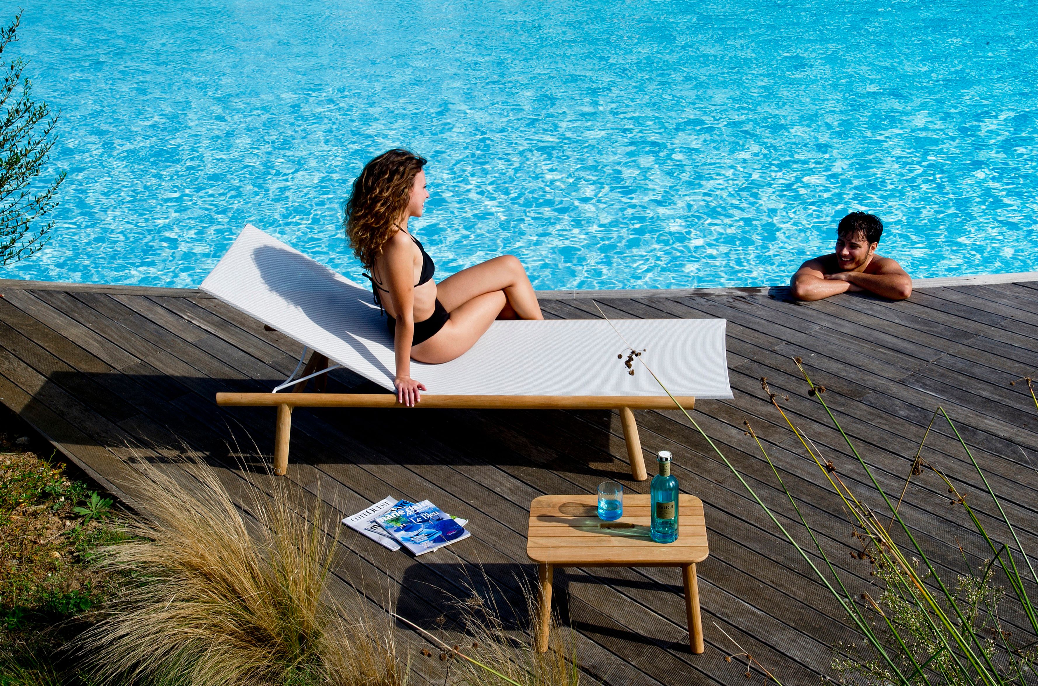 Садовая кровать с откидной спинкой из технической ткани Unopiù Pevero ARCH-00079511 - Вид №6