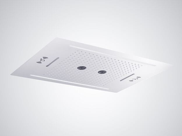 Прямоугольная потолочная душевая головка из нержавеющей стали с освещением Fontana Showers ALENCON ARCH-00082500