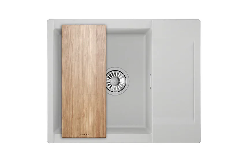 ES-6202, АРКТИК (БЕЛЫЙ), кухонная мойка, кварц, ESTETICA GRANULA 6202-ST232 - Вид №3