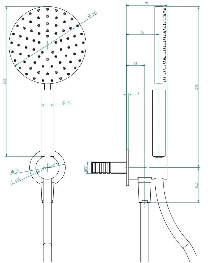 Стержень из нержавеющей стали с ручным душем Zazzeri Z316 MONO ARCH-00118652 - Вид №5