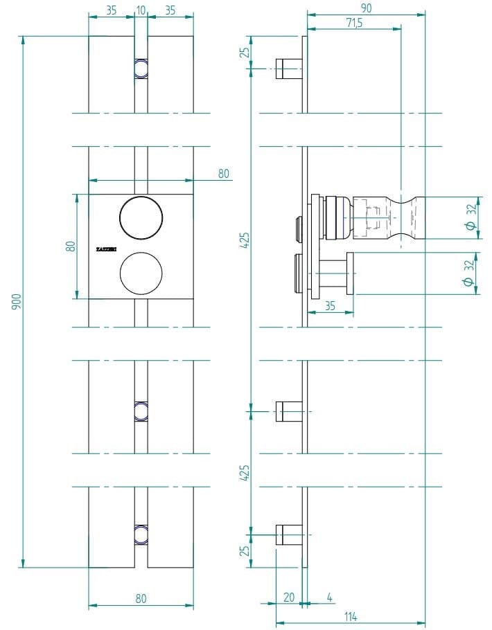 Подъемный стержень с ручным душем Zazzeri ARCH-00136780 - Вид №2