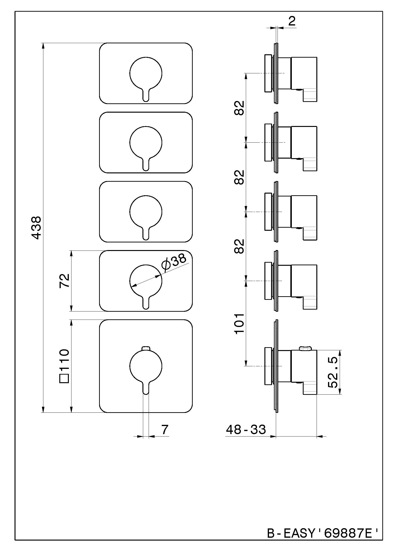 Термостатический встраиваемый смеситель для душа Newform B-EASY ARCH-00101005 - Вид №2