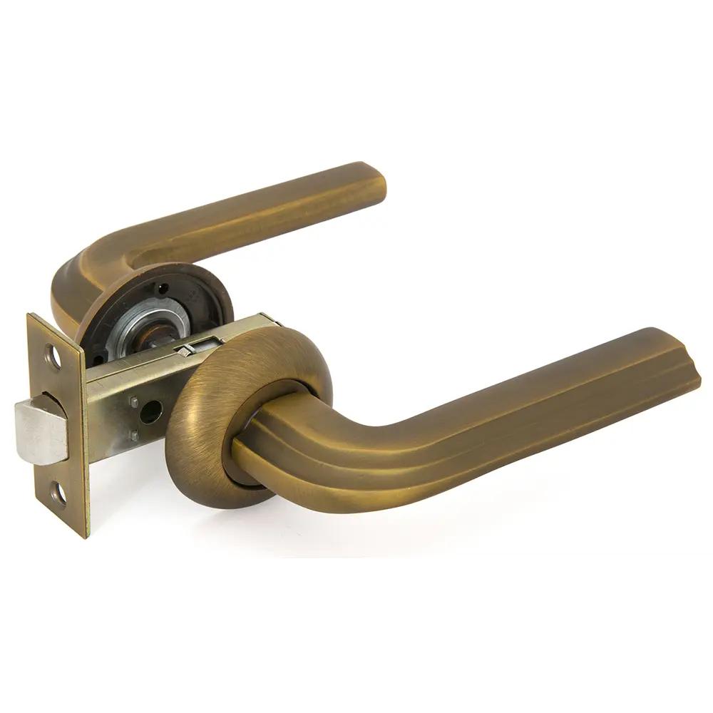 Комплект дверных ручек 18L 100 CF, без запирания, цвет кофе ФАБРИКА ЗАМКОВ STLM-2008633