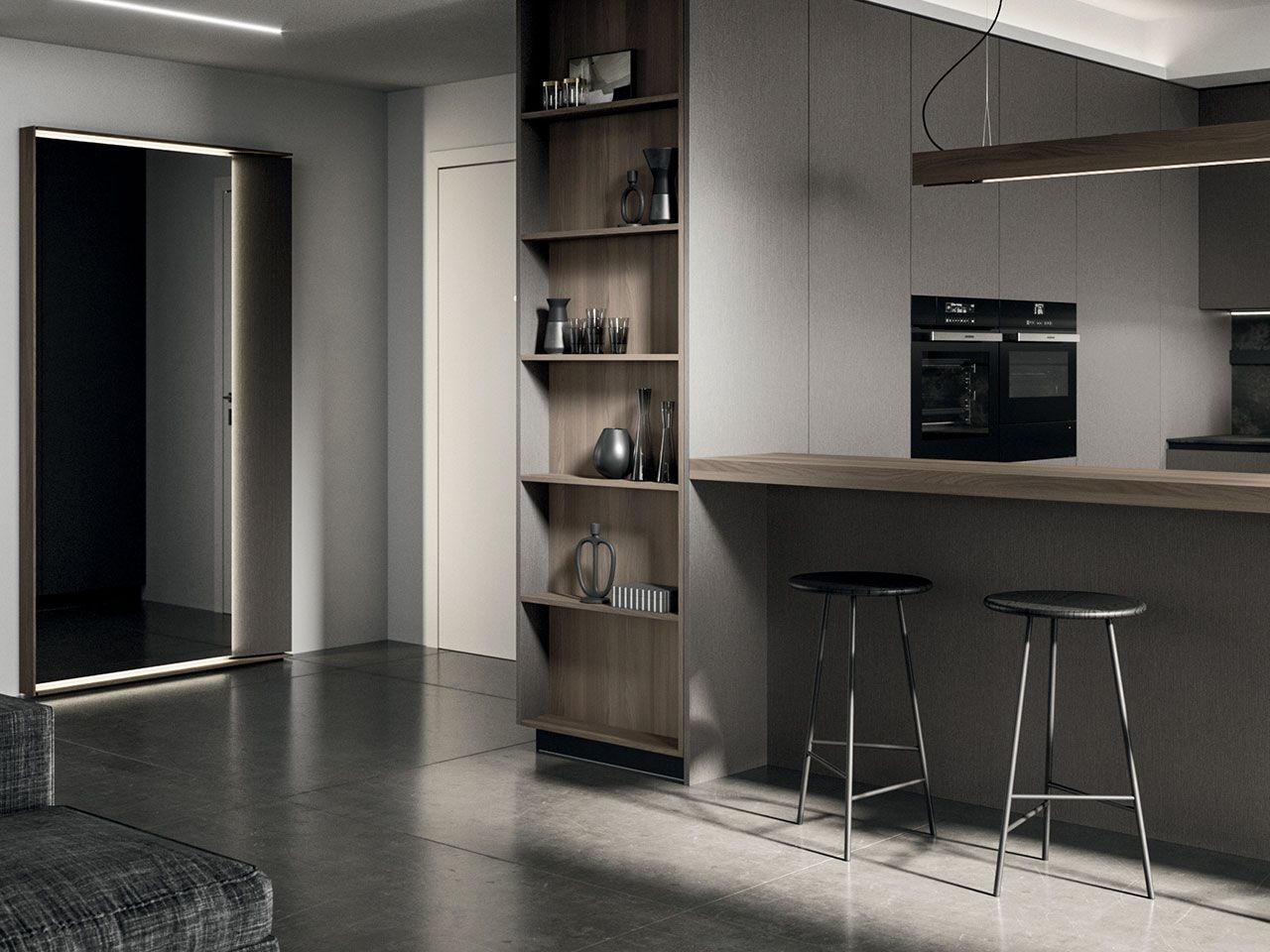 Встроенная кухня с полуостровом Arrital Ak_Project ARCH-00032864 - Вид №1