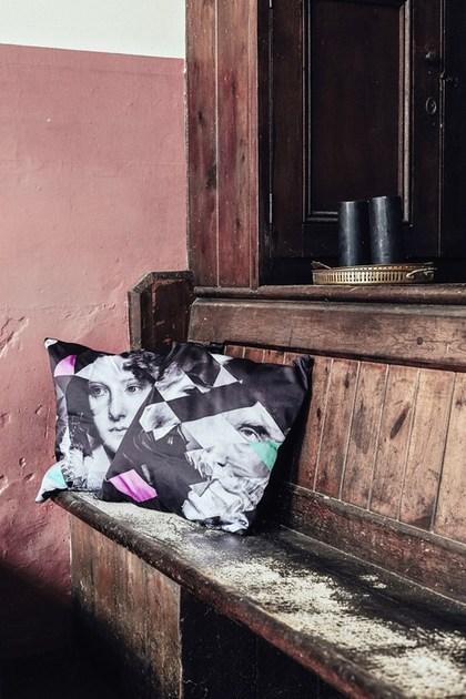 Mineheart Подушка с квадратным мотивом из холста  Acc/080 -bc  - Вид №1