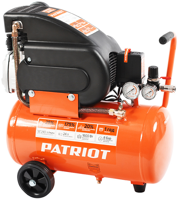 81946431 Компрессор масляный LRM 24-240C, 24 л 240 л/мин 1.6 кВт STLM-0014421 PATRIOT