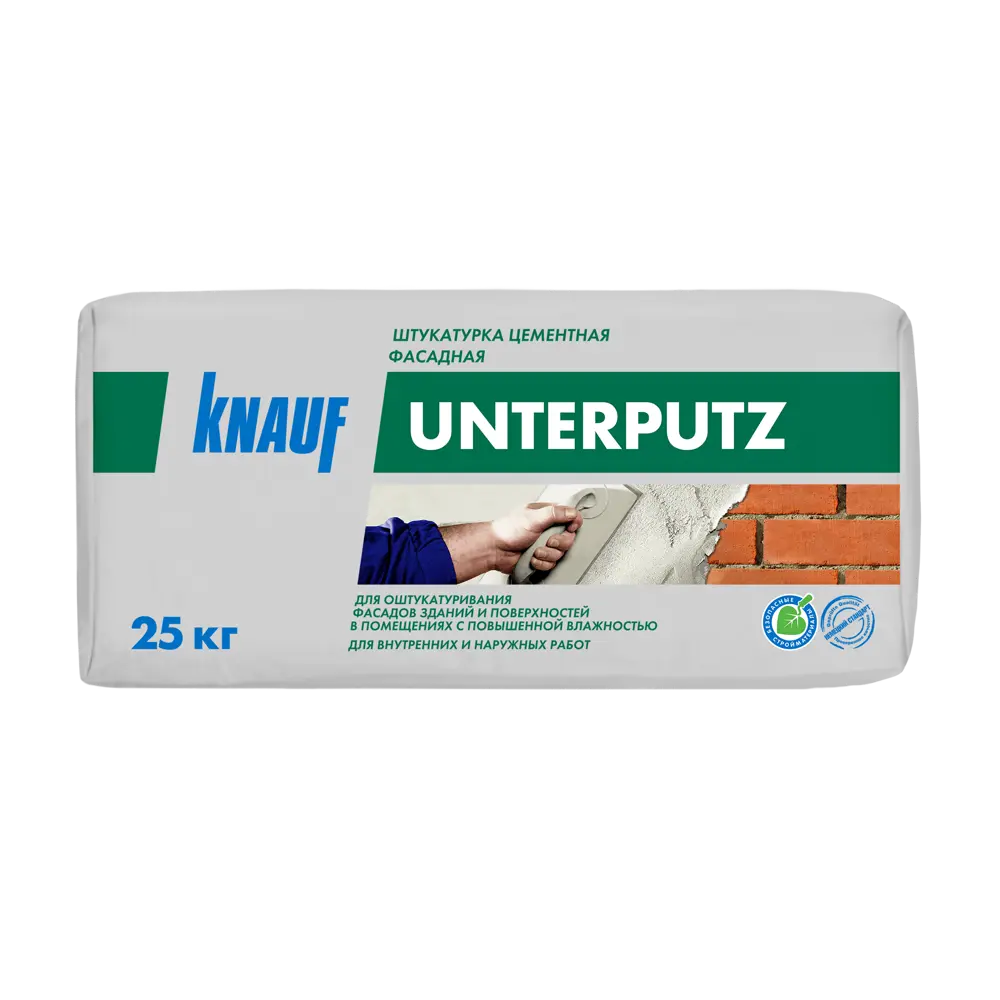 Штукатурка цементная KNAUF Унтерпутц для внутренних и наружных работ 25 кг 14472261 Unterputz STLM-0004986