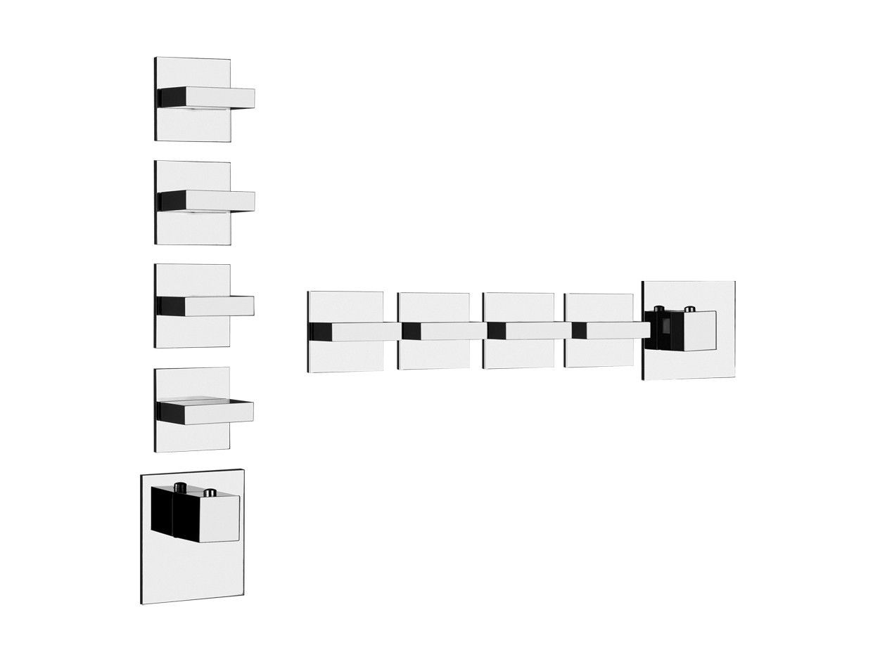 Латунный термостатический смеситель для душа с 5 отверстиями Gessi прямоугольник ARCH-00020876