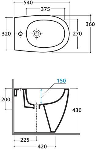 Md009/010/011.bi Биде напольное 4ALL Ceramica Globo - Вид №6